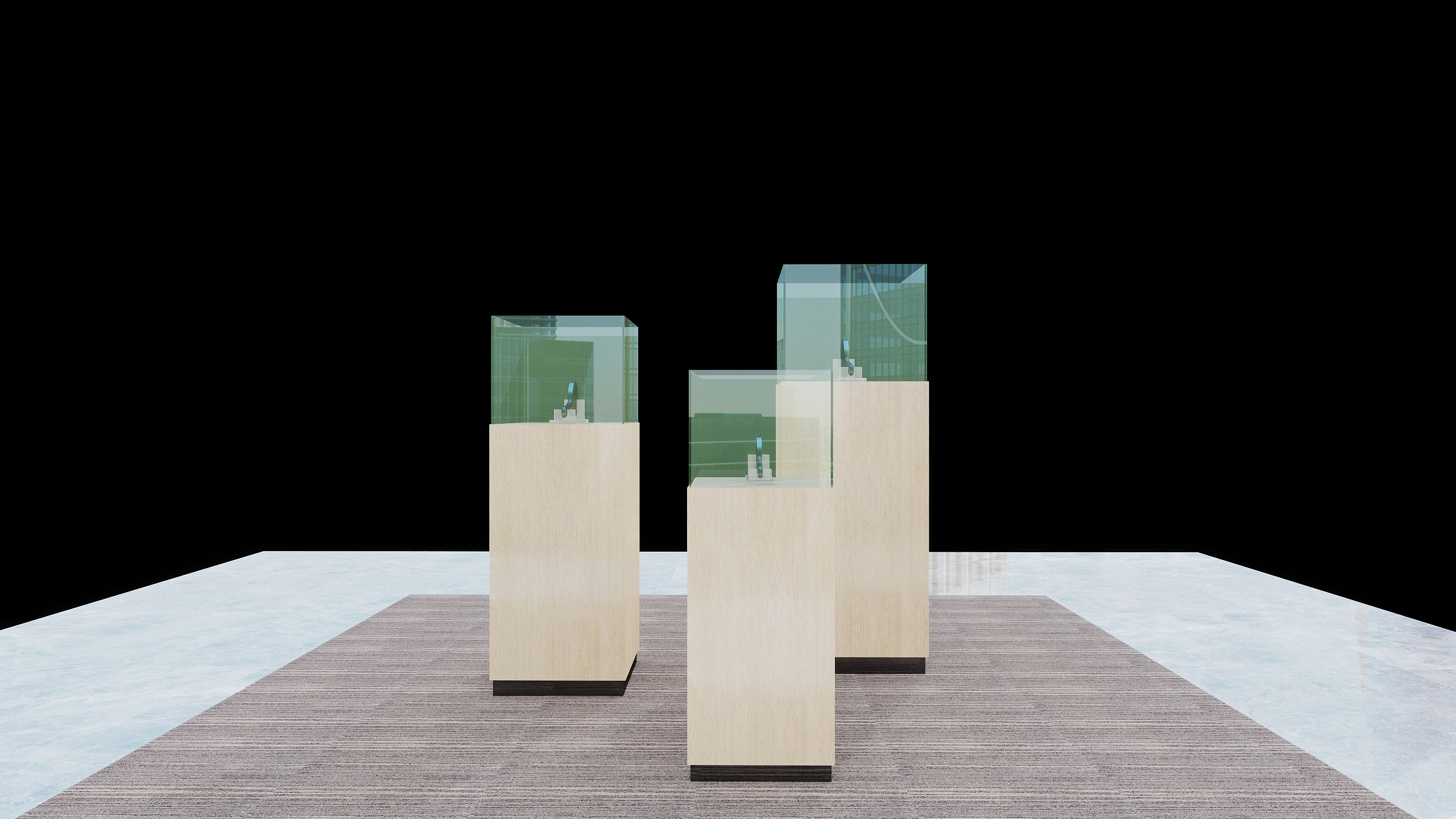 Glass Display Pedestal Cabinet